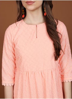 Ketch Embroidery Detail Keyhole Neck A-Line Midi Dress by Styli  - Image 5
