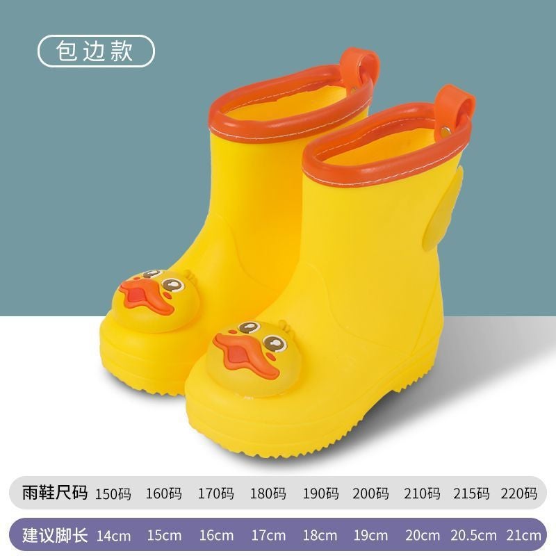 Children'S Rain Boots Cartoon Boys And Girls Kindergarten Baby Waterproof Shoes Rubber Shoes Drawstring Non-Slip Rain Boots Overshoes - Image 1
