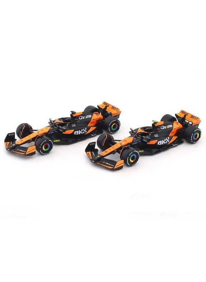 Bburago سيارات بيبراغو ريسينغ F1 جائزة ميامي الكبرى 2024 ماكلارين MCL38 #4 لاندو نوريس و #81 أوسكار بياستري مجموعة 2-باك (1:43) - Image 2