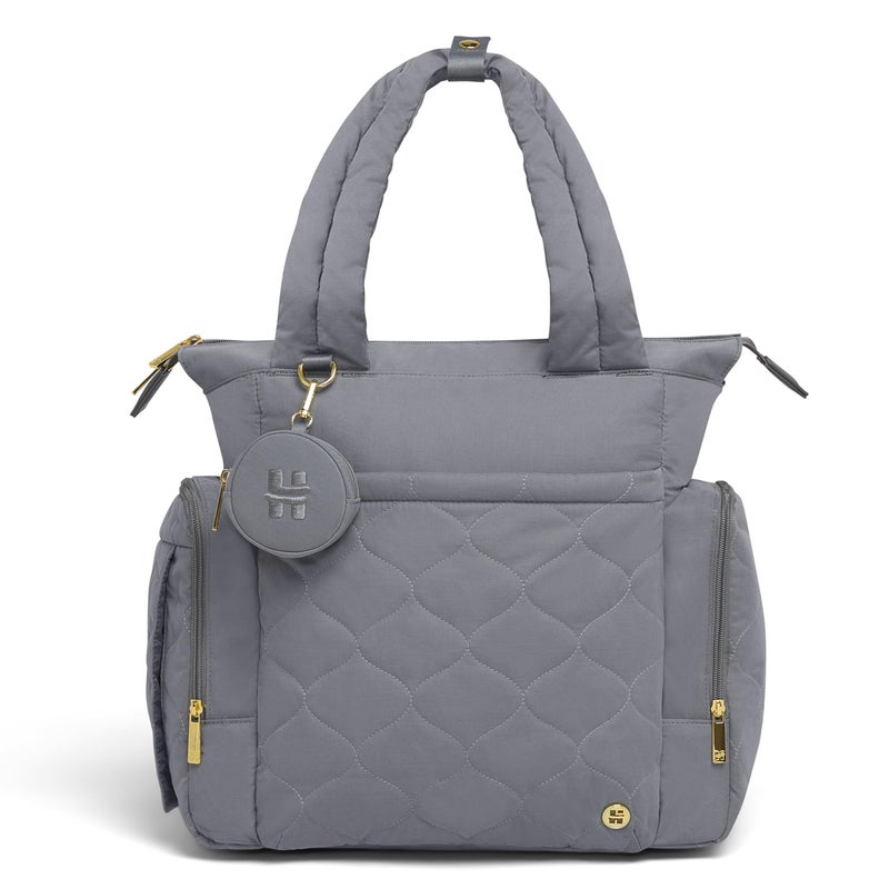 HUGGIES Cozy Hugpack Tote Diaper Bag, Quiet Smoke Quilted - Image 1