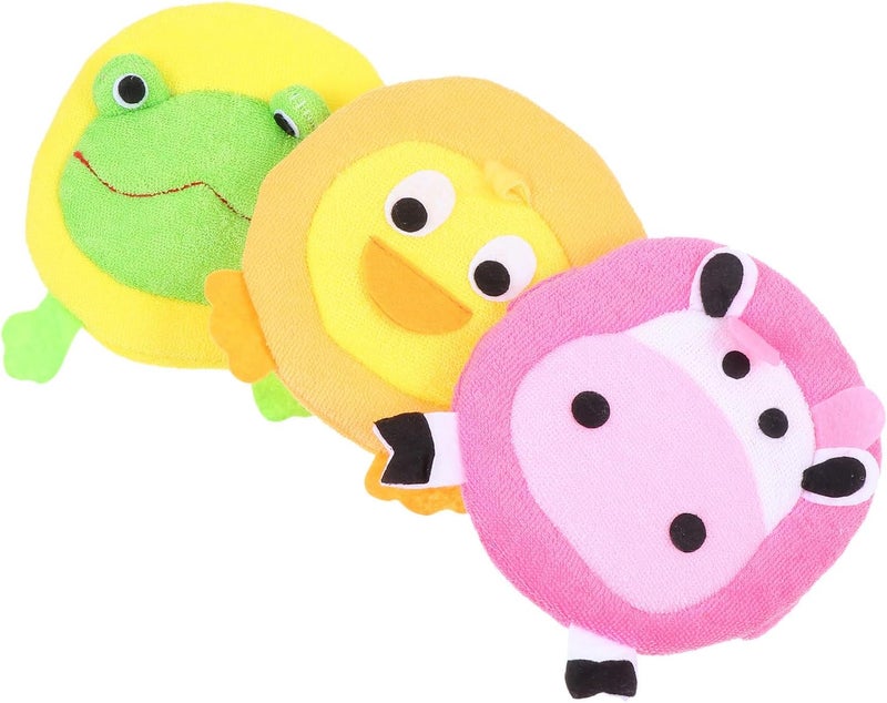 Uonlytech Bath Sponges 3pcs Animal-Shaped Shower Sponge Set Soft Cleaning Scrubbers and Bathing Care Random Color - Image 1