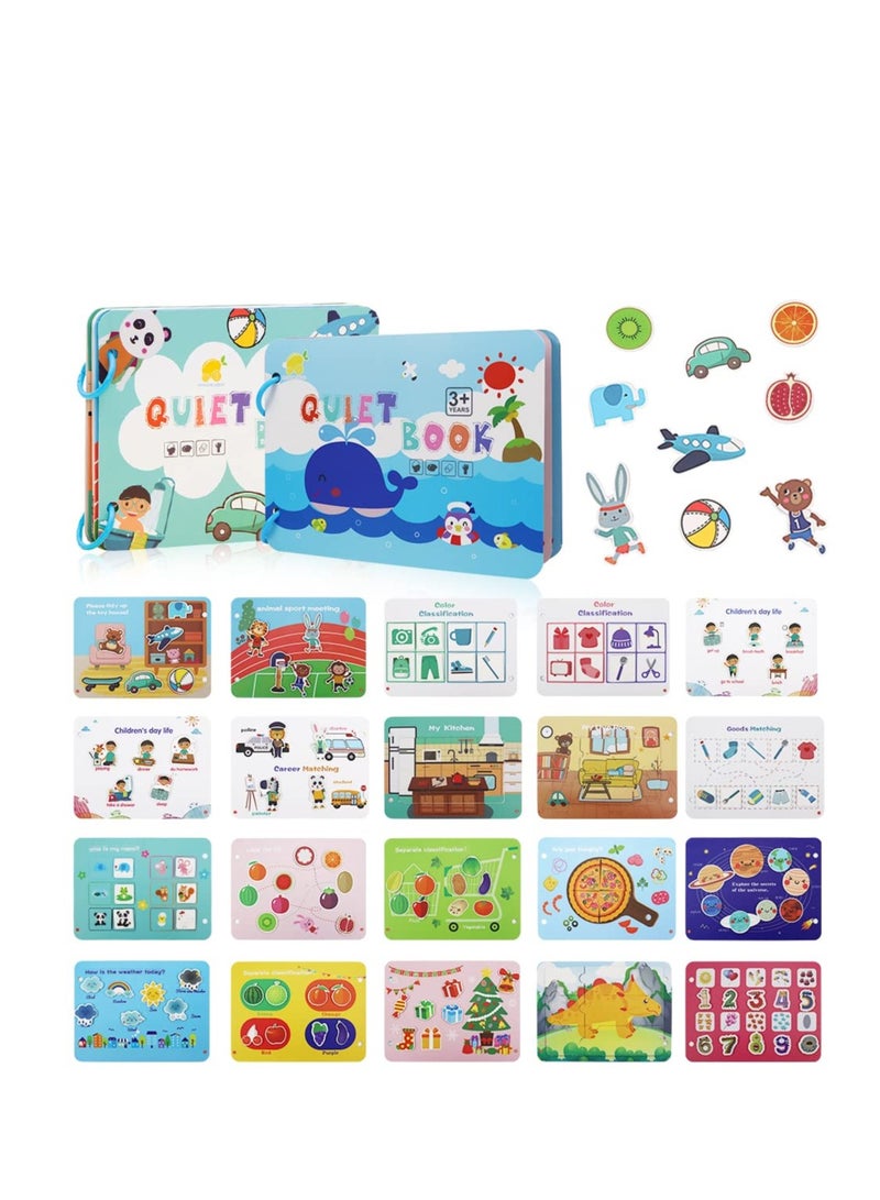Excefore Quiet Book for Toddlers Activity Toys Early Learning Toy for Kids Sensory Education Preschool Learning Book - Best Gifts for Boys and Girls Aged 2 3 4 5 6 (2 Pack) - Image 1