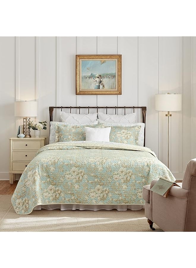 Home King Quilt Set Cotton Reversible Bedding With Matching Shams Bedroom Decor Ideal For All Seasons Brompton Green King - pzsku/Z6A6CA5D0243802517093Z/45/_/1741446895/5ca9edd9-1f24-4e24-adcd-1f7a4e31cd51