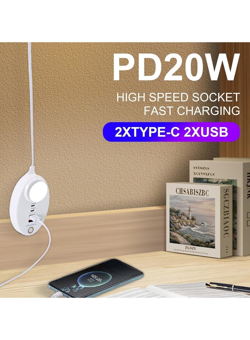 Raxoom 4 Ports, Multi-Port Charging Station 4 Ports – with Touch Light Dual USB Dual Type-C PD20W Rapid Oval USB Power Hub for - Image 2