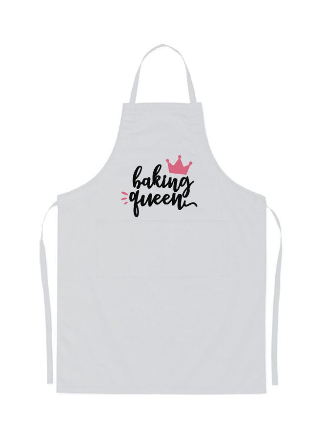 NIBEMINENT Baking Queen Printed Apron Grey/Pink/Black 98x69.5cm - Image 1