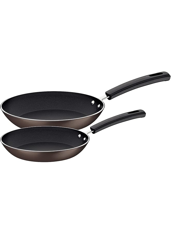 TRAMONTINA Sicilia 2 Pieces Hazelnut Aluminum Frying Pan Set With Interior And Exterior Starflon Excellent Pfoa Free Nonstick Coating 24Cm Plus 28Cm  - Image 1