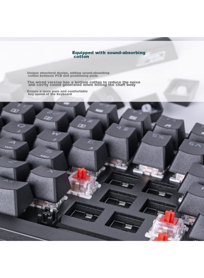 Rk98 Mechanical Keyboard, Wireless 2.4g Wired Bluetooth Tri-mode Keyboard, For Laptop, Home Office, Desktop, Gaming, 100 Keys, 98 Layout, Rgb Backlight, White, Brown Switch - Image 3