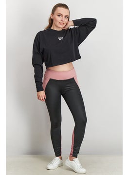 Reebok Women Sportswear Fit Long Sleeve Outdoor Crop Top, Black  - Image 4