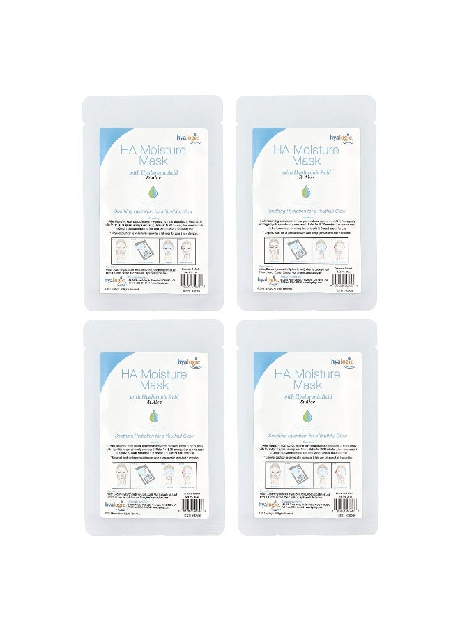 Hyalogic Hyalogic, HA Moisture Beauty Mask with Hyaluronic Acid & Aloe, Fragrance Free, 4 Masks, 0.8 oz Each  - Image 1