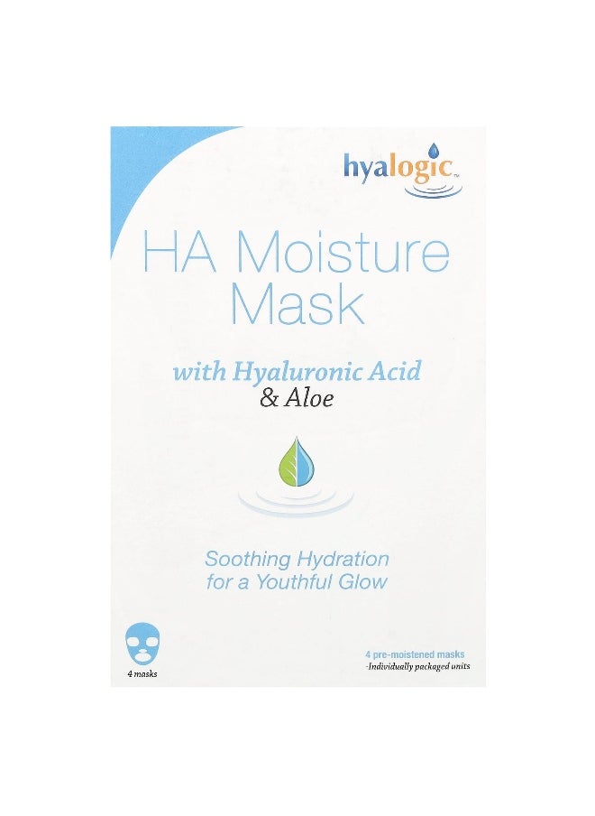 Hyalogic Hyalogic, HA Moisture Beauty Mask with Hyaluronic Acid & Aloe, Fragrance Free, 4 Masks, 0.8 oz Each  - Image 2