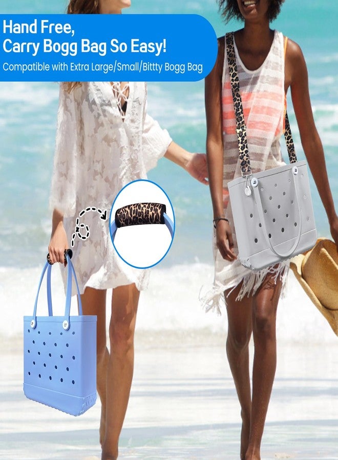 XYFuuee Strap Wrap for Bogg Bag Accessories, Adjustable Crossbody Shoulder Straps Replacement, Beach Bag Handle Cover, Brown Leopard - Image 3