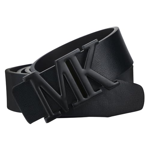maikun Mens Dress Leather Belt, 1.3'' Width Casual Black Belt for Men, for Waist Size 32-34'' - Image 3