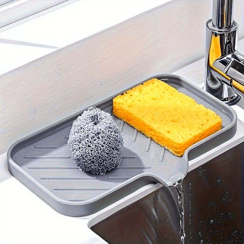 1pc Silicone Kitchen Sink Tray Soap Tray Holder - Image 3