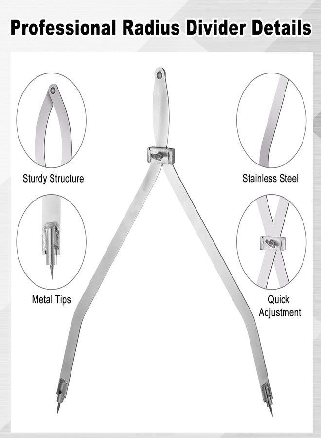 Dunzoom Dividers Tool, 24 Inch Radius Divider Insulation Tools, Metalworking Drawing Woodworking Divider for Normal Sheet Metal Fabrication Layout Divider - Image 3