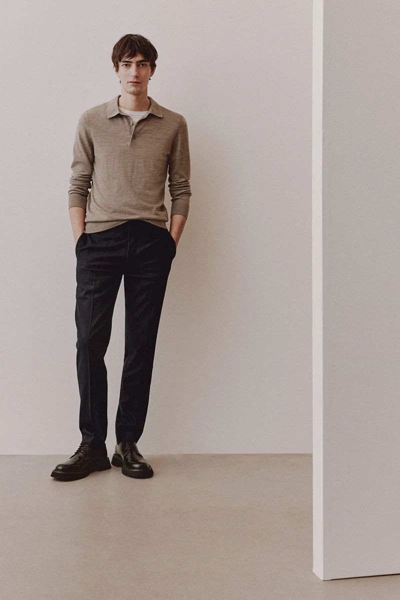 H&M Slim Fit Wool-Blend Trousers