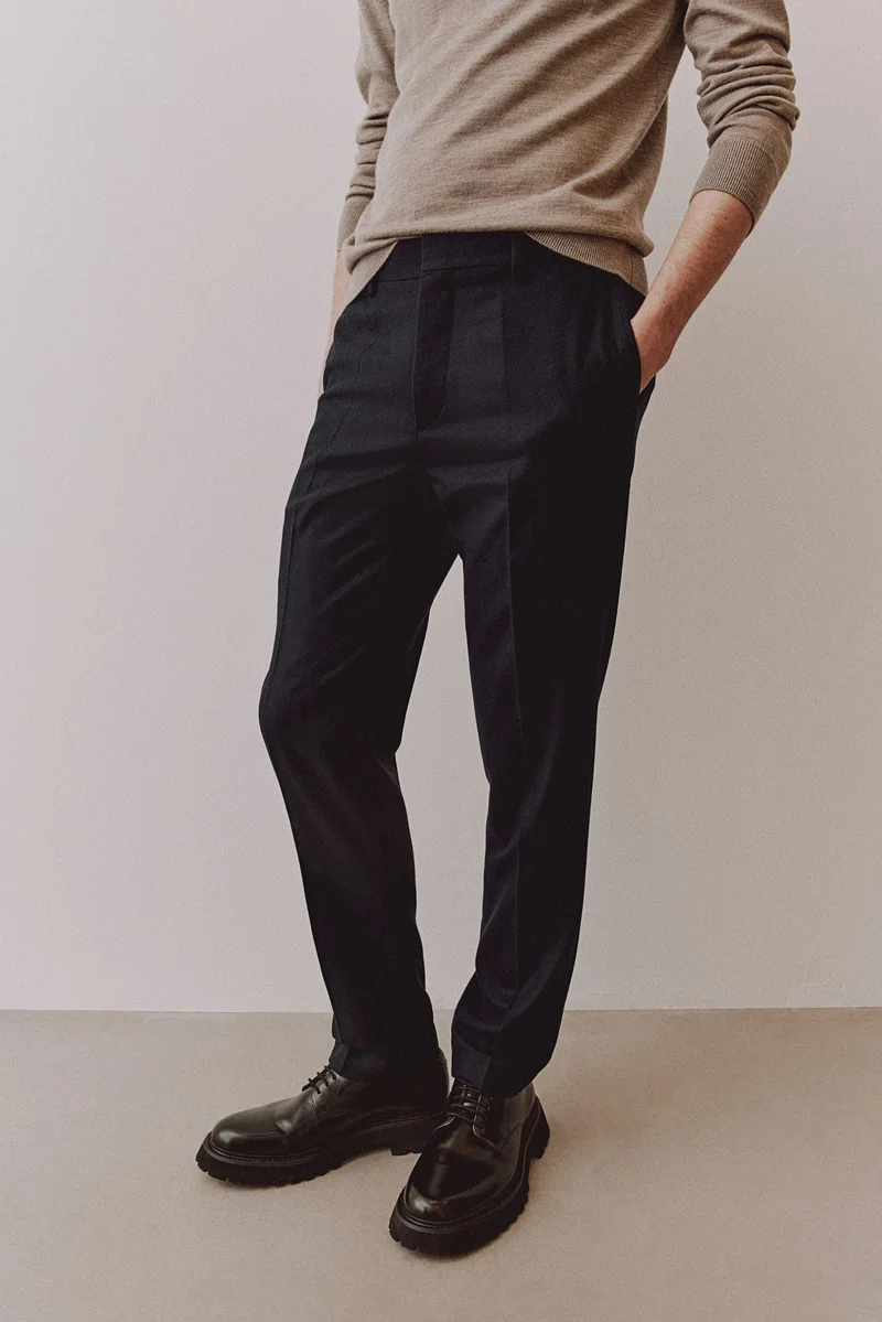 H&M Slim Fit Wool-Blend Trousers