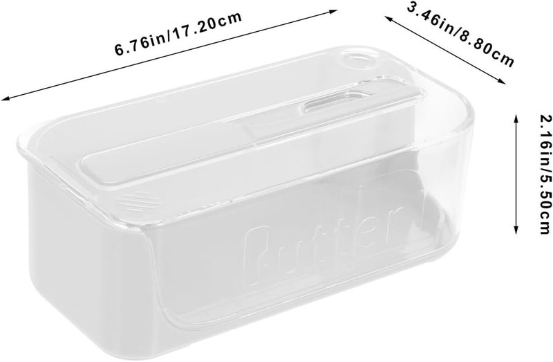 Butter Dish with Lid Large Reusable Butter Storage Tray White Base Cover Container for Refrigerator and Countertop Use - Image 2
