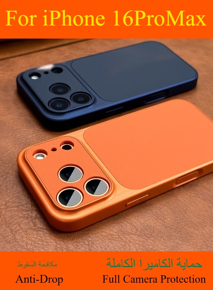 Dili Apple Grey iPhone Case iPhone 16 Pro Max Luxury Upgrade Can Immediately Become 17 Series Retro Faux Leather Phone Case Compatible with iPhone Apple iPhone Case Large Window Camera Shockproof Soft Border Hard Cover - Image 5