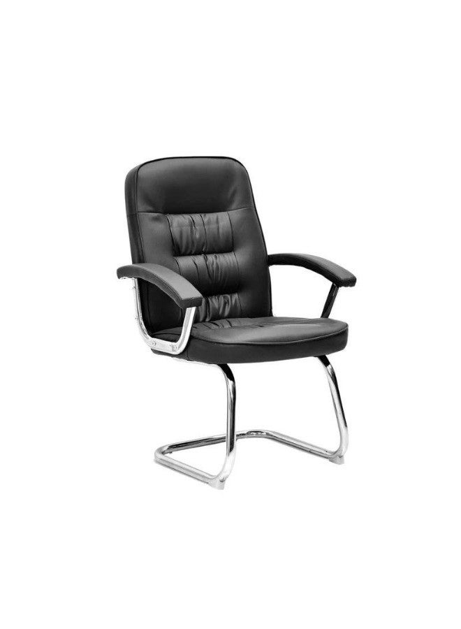 ALWASIT HOME Modern Visitor Back Office Chair Ergonomic Executive Chair Computer Chair, Metal Base Chair Visitors Waiting Room Chair, Conference Chair, Home Office, Guest Office Chair Black - Image 1
