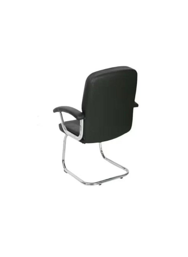 ALWASIT HOME Modern Visitor Back Office Chair Ergonomic Executive Chair Computer Chair, Metal Base Chair Visitors Waiting Room Chair, Conference Chair, Home Office, Guest Office Chair Black - Image 2