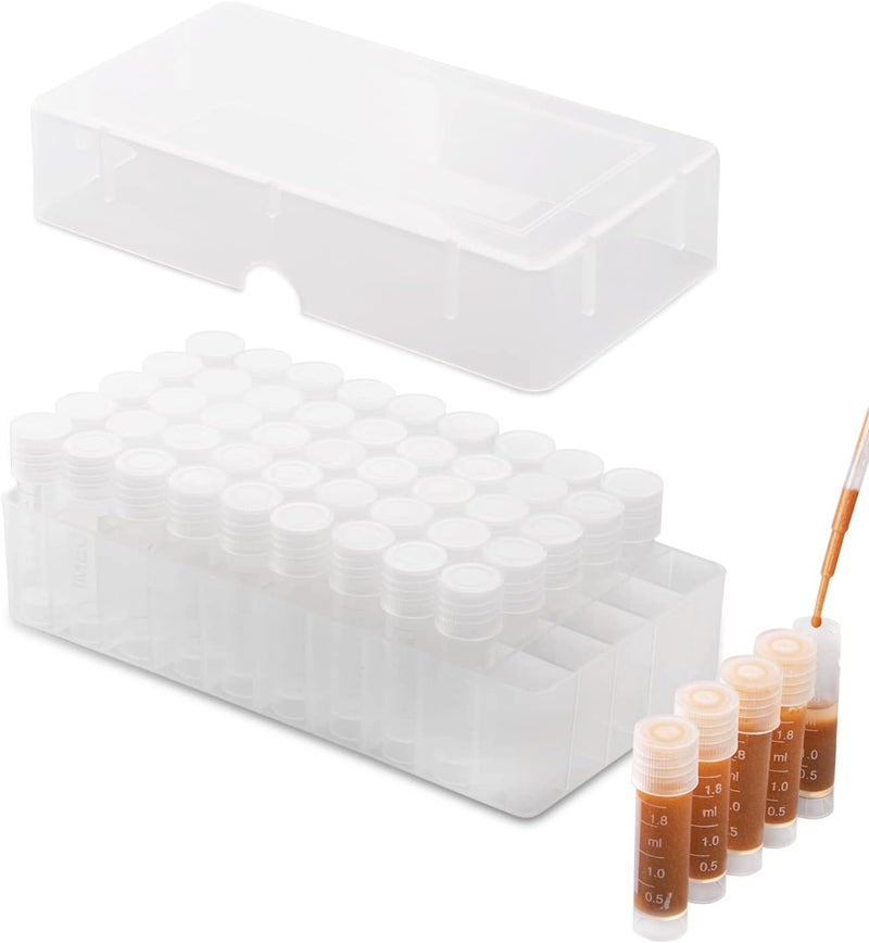 Clscea Aquarium Baby Brine Shrimp Dispense Storage Container Collection Tubes Kit for Brine Shrimp Hatchery 50 x 1.8 ml - Image 1
