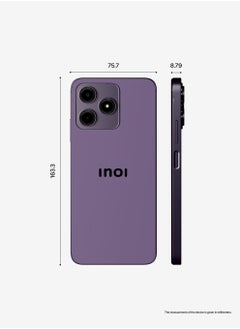 INOI A34 Adventure 6.5”, 4G LTE, HD+, 3GB +9GB Memory Fusion + 128GB, Octacore 1.6GHz, 13MP + 2MP Dual Camera, Deep Purple, Middle East Version, 777 days of warranty  - Image 2
