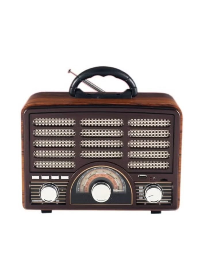 Denx Rechargeable HI-FI Radio with Remote Control, Large Capacity Battery, Portable, Retro Style FM Radio, Support Bluetooth, SD Card Slot, USB and AUX Port  - Image 3