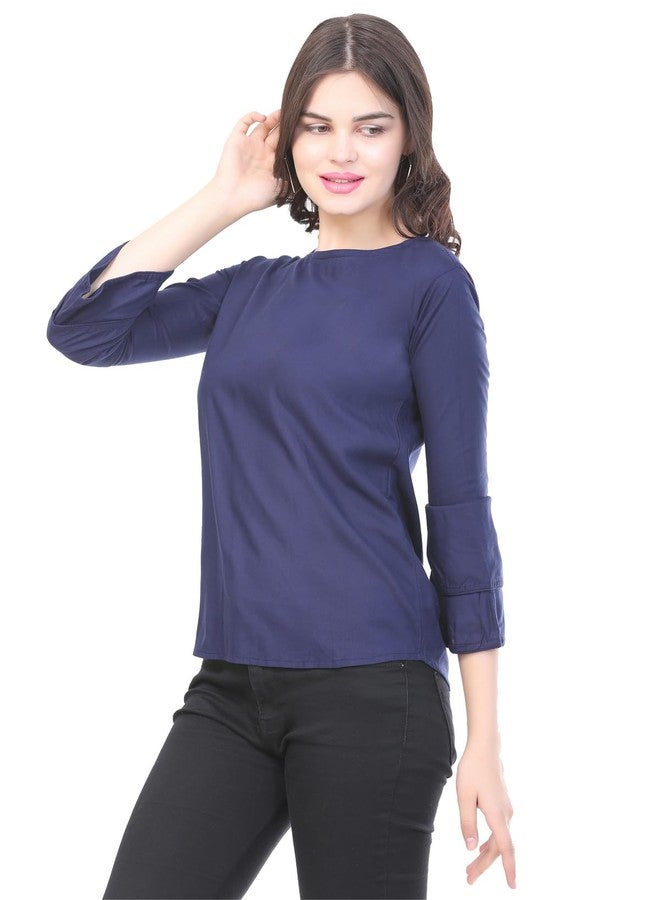 Sniffy Regular Rayon Girls top for Summer seesion (TOP-606-BLUE-15-16Y) - Image 2