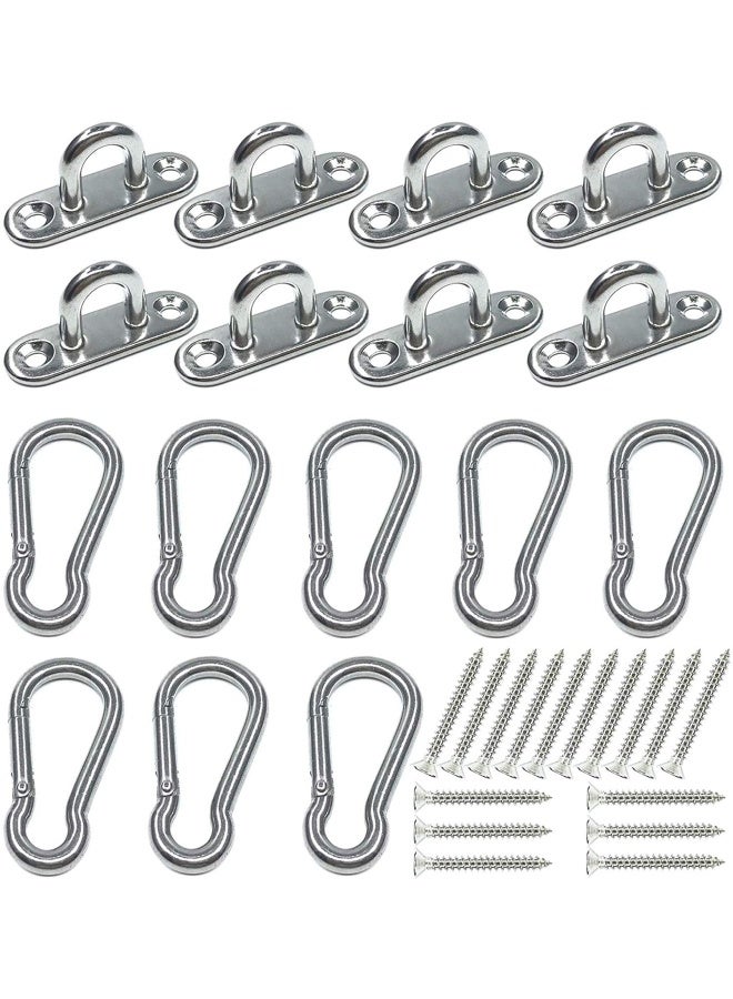 Generic Stainless Steel Ceiling Hook Pad Eye Plate, Wall Mount Hook, 1.8 inch Marine Hardware Staple Hook Loop Screws Set, 600LB Loading Capacity (Pack of 8) - Image 1