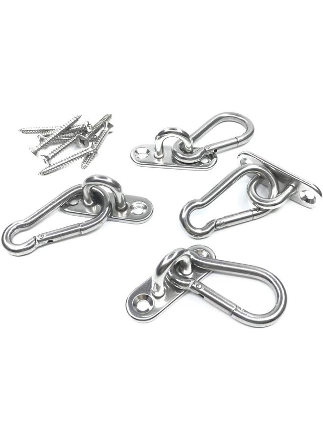 Generic Stainless Steel Ceiling Hook Pad Eye Plate, Wall Mount Hook, 1.8 inch Marine Hardware Staple Hook Loop Screws Set, 600LB Loading Capacity (Pack of 8) - Image 3