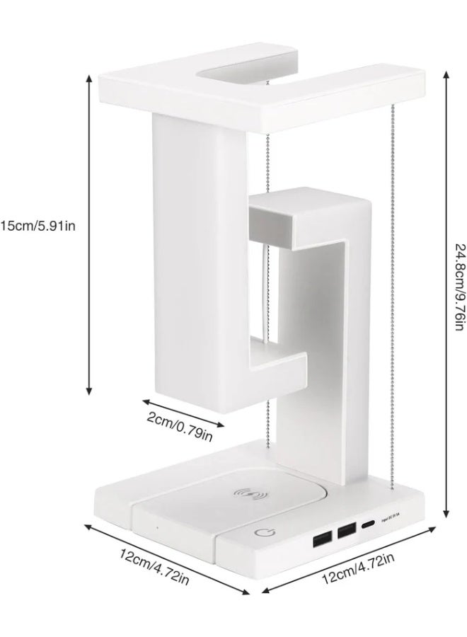 مصباح مكتبي LED هندسي حديث مع شاحن لاسلكي سريع مدمج وتحكم باللمس - Image 5