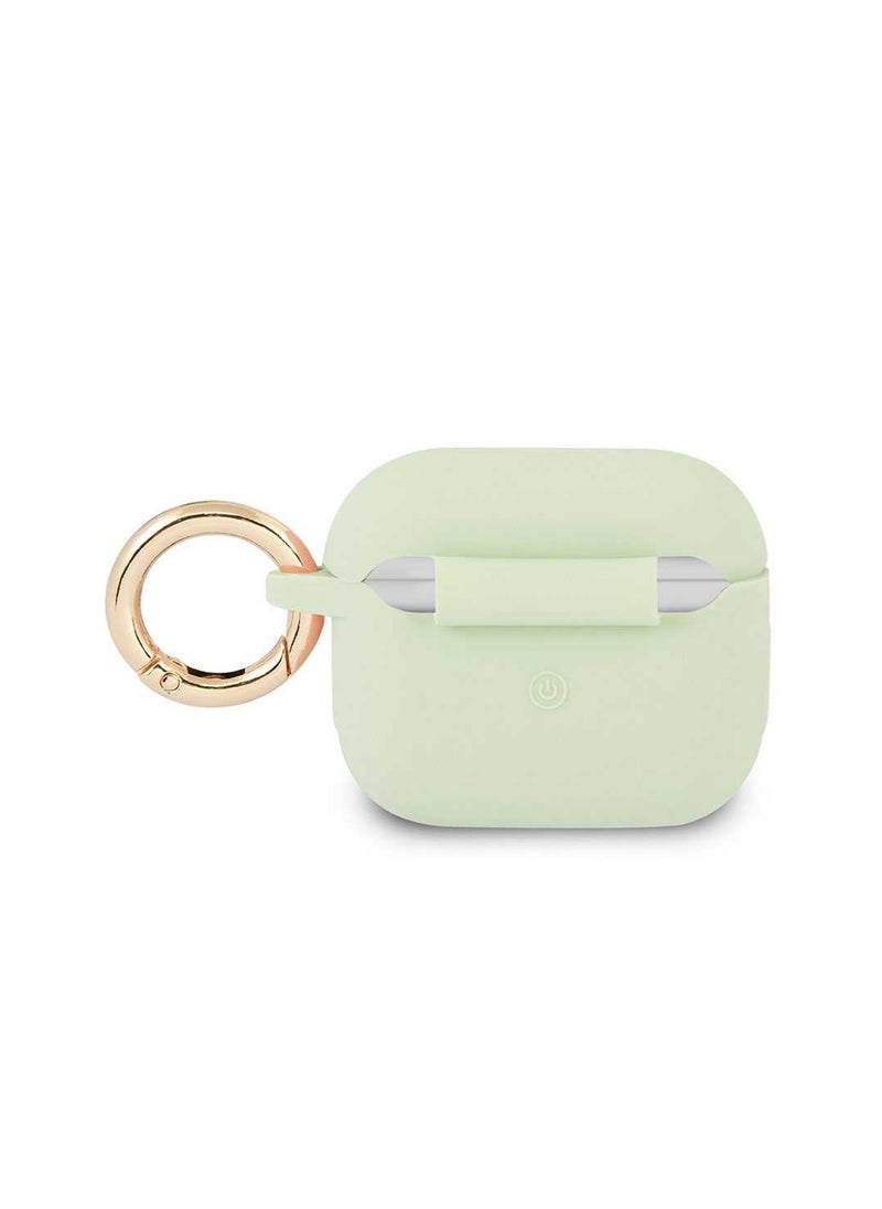 GUESS - Guess Airpods 3 Silicone Printed Script Logo With Ring Case, Scratch & Drop Resistant, Shock Absorption & Dustproof Protection - Green - Image 1