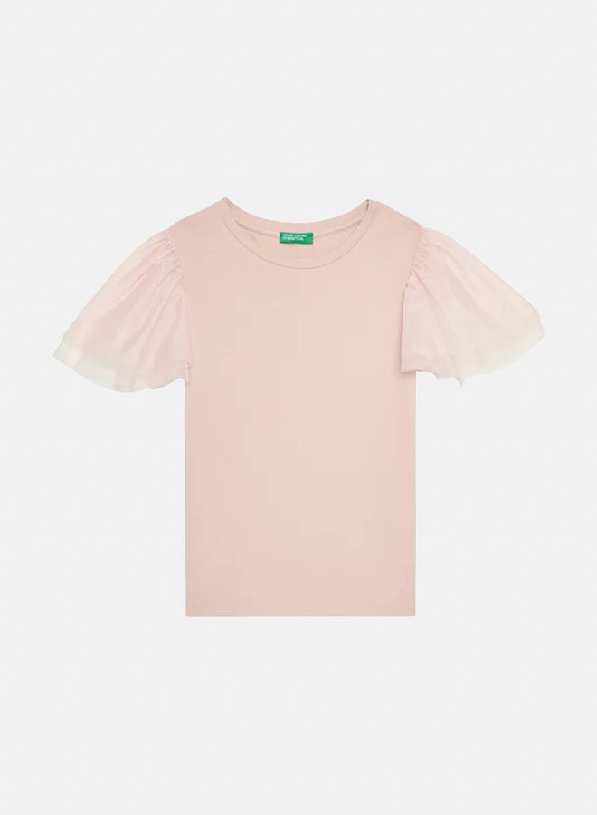 Benetton Ruffle Sleeve T-shirt  - Image 1