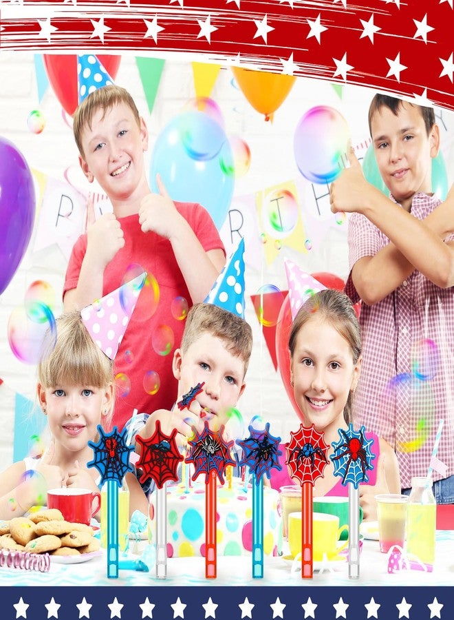 مجموعة عصي الفقاعات الصغيرة على شكل عناكب من Rotatingpals، 24 قطعة، تشكيلة هدايا حفلات على شكل عناكب حمراء وزرقاء، مثالية لحشو أكياس الهدايا في الهواء الطلق، وهدايا حفلات أعياد الميلاد الصيفية. - Image 2