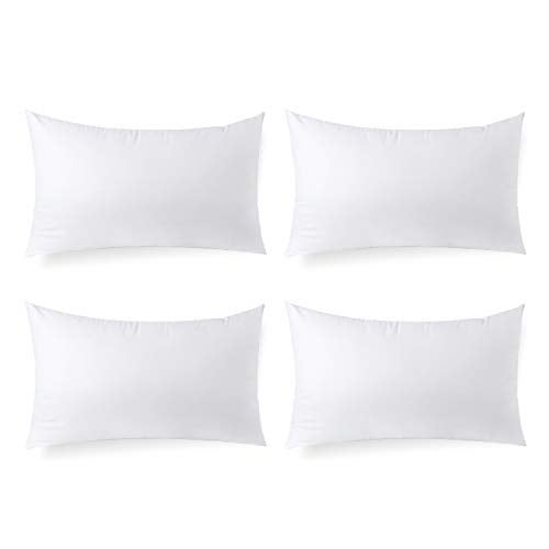 Calibrate Timing Hypoallergenic Lumbar Pillow Inserts 4 Pack, 12 × 20 Inches – Plush Polyester Throw Pillow Fillers for Sofas, Beds, and Office Use - Image 1