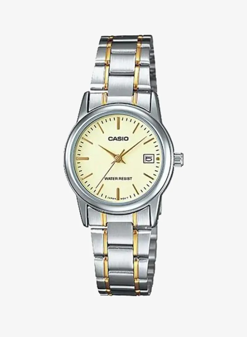 كاسيو Women's Analog Display Watch With Silver Stainless Steel Strap - LTP-V002SG-9A