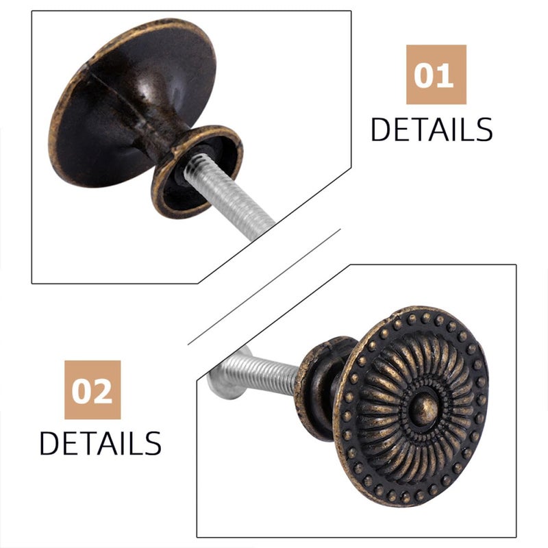 Vintage Bronze Mini Round Cabinet Knobs 20 Pack With Screws For Drawers Dresser - Image 3