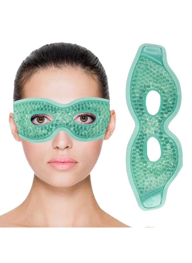 Zureni Cooling Gel Eye Mask Undereye Cool Ice Pack For Dark Circles, Dry Eyes, Patches, Swelling & Redness Sleeping Reusable Cold Compress Eyebrow Pad For Women & Men (Green)  - Image 1
