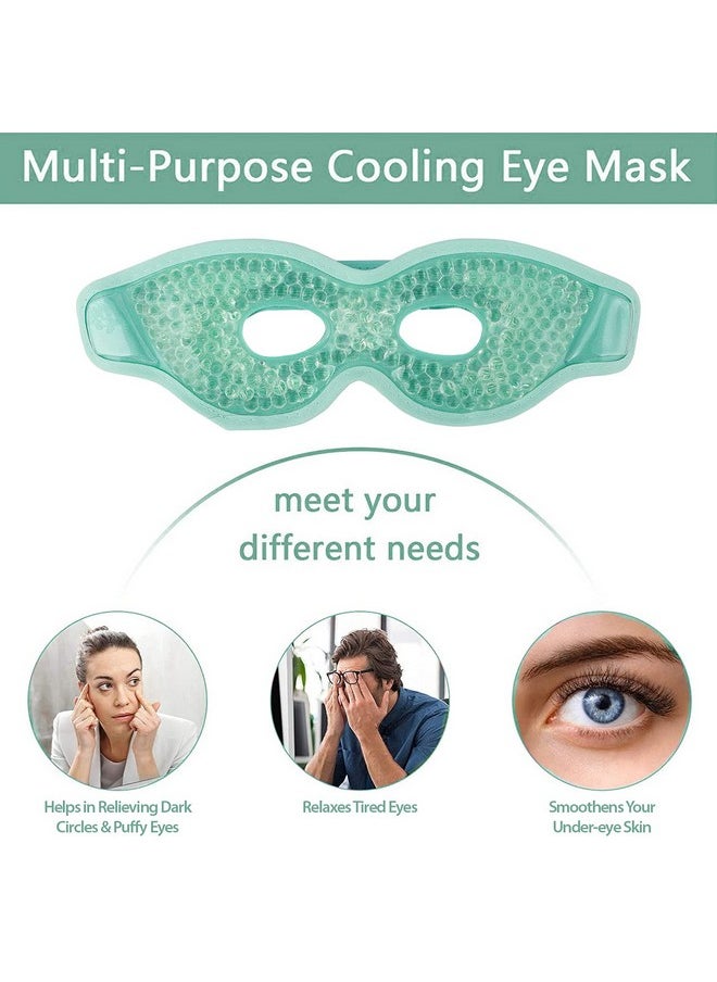 Zureni Cooling Gel Eye Mask Undereye Cool Ice Pack For Dark Circles, Dry Eyes, Patches, Swelling & Redness Sleeping Reusable Cold Compress Eyebrow Pad For Women & Men (Green)  - Image 4