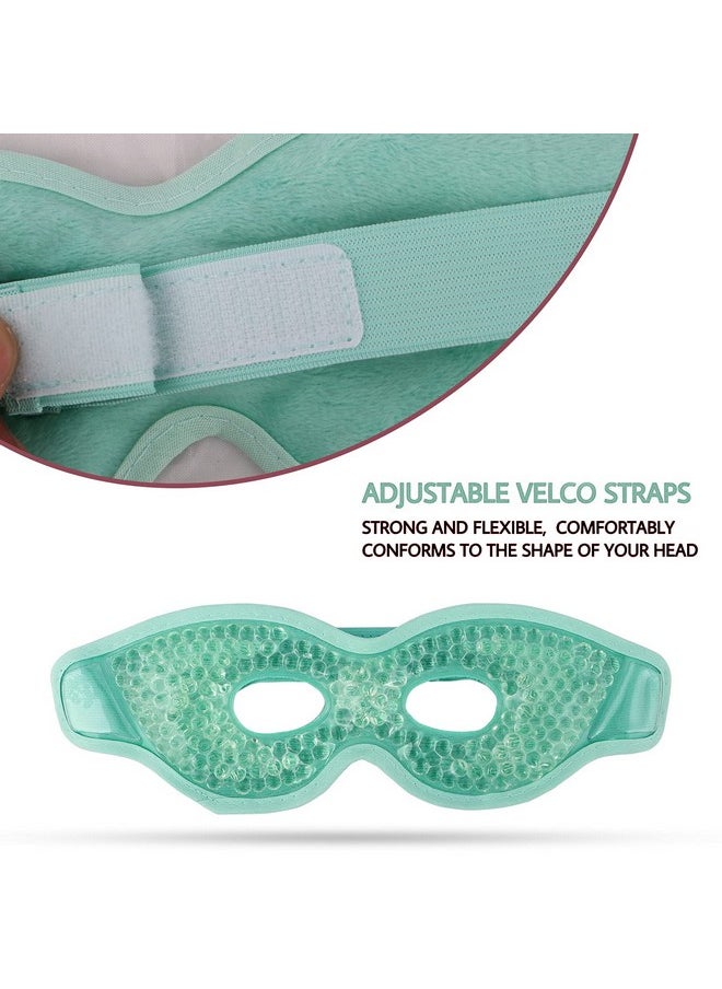 Zureni Cooling Gel Eye Mask Undereye Cool Ice Pack For Dark Circles, Dry Eyes, Patches, Swelling & Redness Sleeping Reusable Cold Compress Eyebrow Pad For Women & Men (Green)  - Image 5