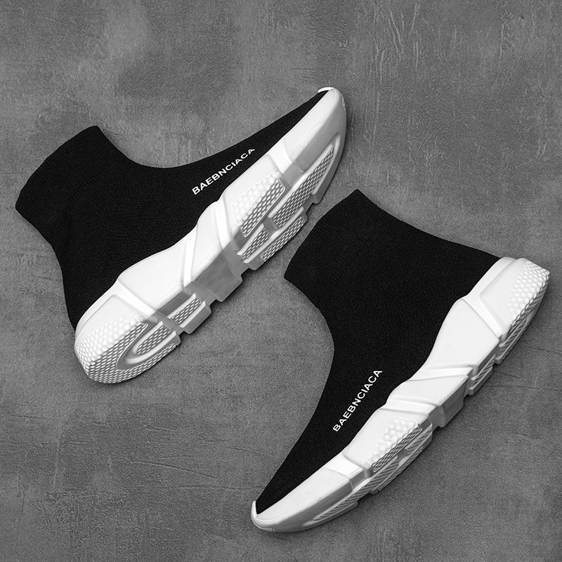Autumn and Winter New High-top Socks Shoes Men''s Internet-famous Couple''s fleece-lined Sports Casual Cotton Shoes Leg Lightweight Women''s Shoes - Image 1