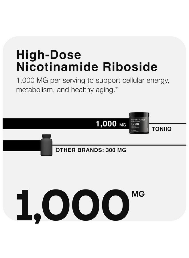 Toniiq Nicotinamide Riboside 1000 mg - High-Potency NR Supplement & NAD Supplement - Stabilized NRHM Formula - 60 Vegan Capsules - Third-Party Tested - Image 3