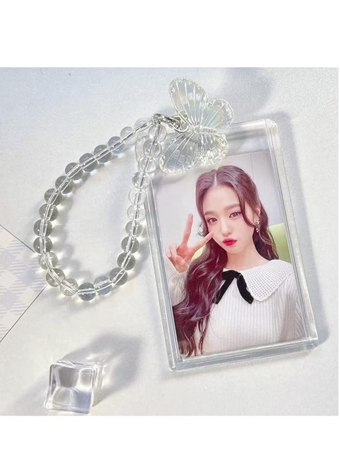 Mmmon 2PCS Kpop Photocard Holder,Kpop Cardholder,Credit Id Bank Card Bus Card Student Card Pendant Cover Holder,Decorative Stickers for Photocards Keychain  - Image 4