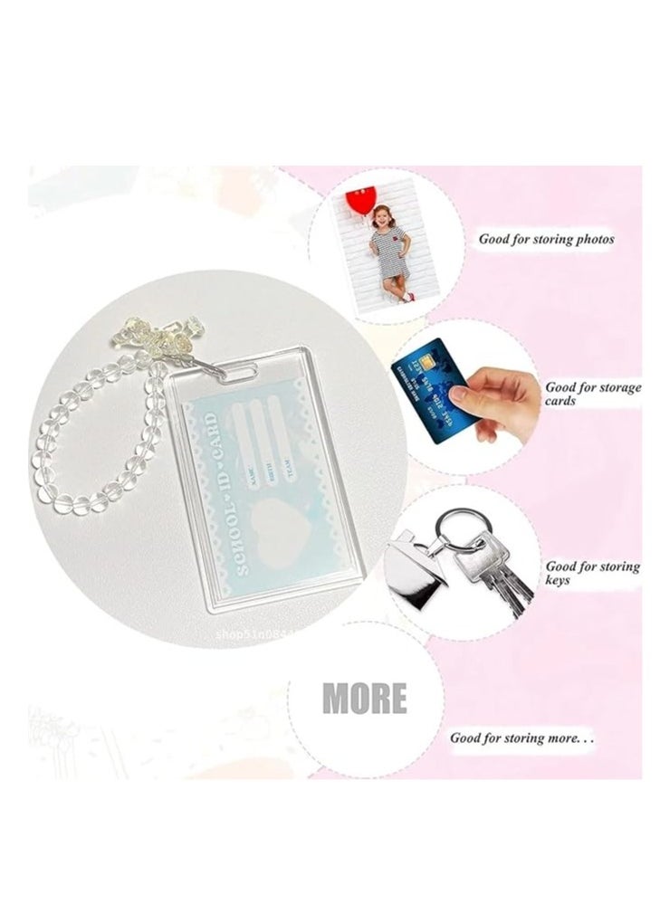 Mmmon 2PCS Kpop Photocard Holder,Kpop Cardholder,Credit Id Bank Card Bus Card Student Card Pendant Cover Holder,Decorative Stickers for Photocards Keychain  - Image 3