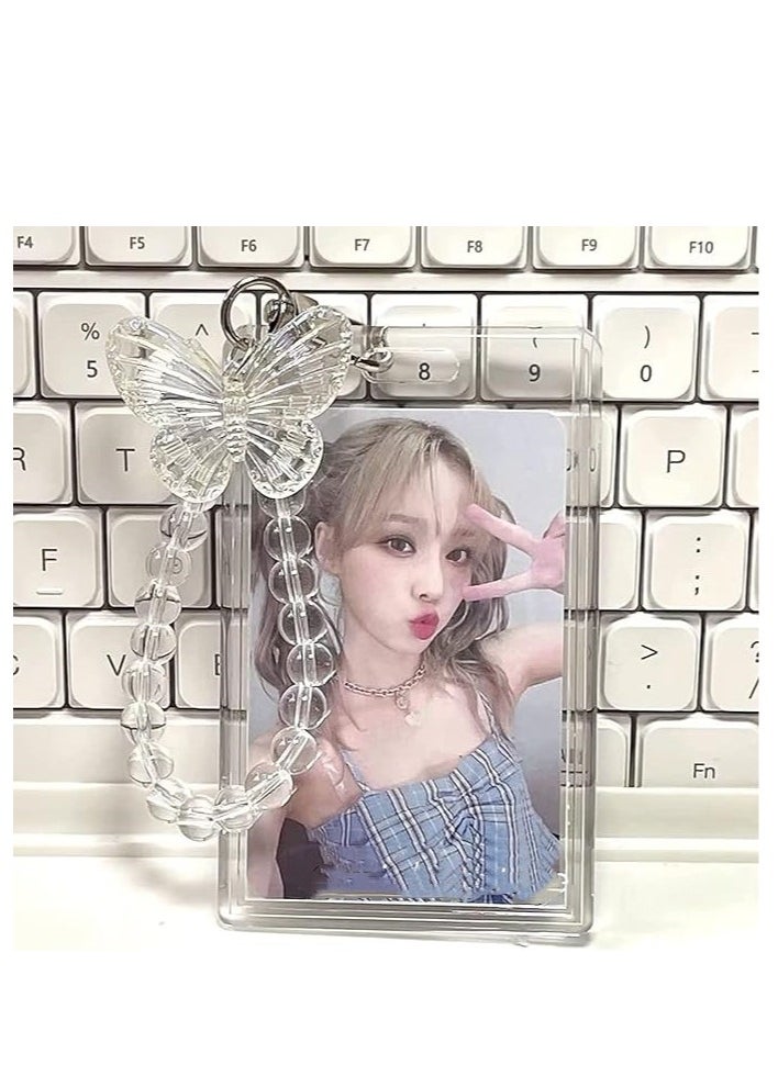 Mmmon 2PCS Kpop Photocard Holder,Kpop Cardholder,Credit Id Bank Card Bus Card Student Card Pendant Cover Holder,Decorative Stickers for Photocards Keychain  - Image 5