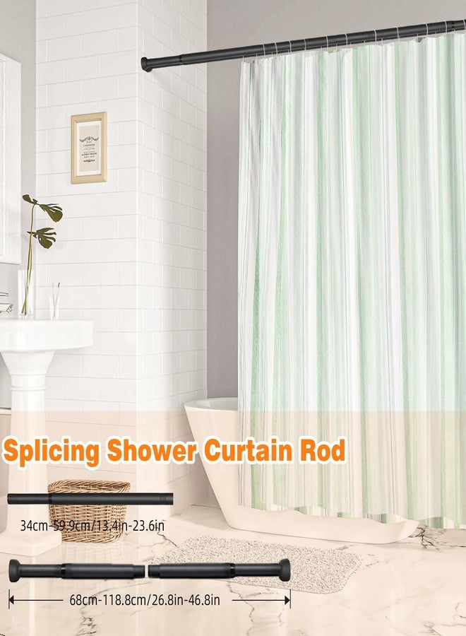 Pragmatist Double Shower Curtain Rod 27-47 Inches Wall Mounted Double Shower Curtain Rod Adjustable Curtain Rod for Bathroom Laundry Room Room Divider Kitchen, Black - Image 4