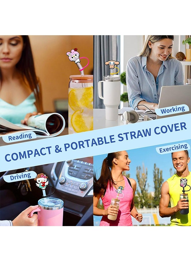 Generic - Sanrio series straw cap Kuromi Melody dust plug 0.4 in/10mm cartoon creative straw cover for Stanley Cup, Straw Topper Compatible with 30&40 Oz Tumbler - Image 1