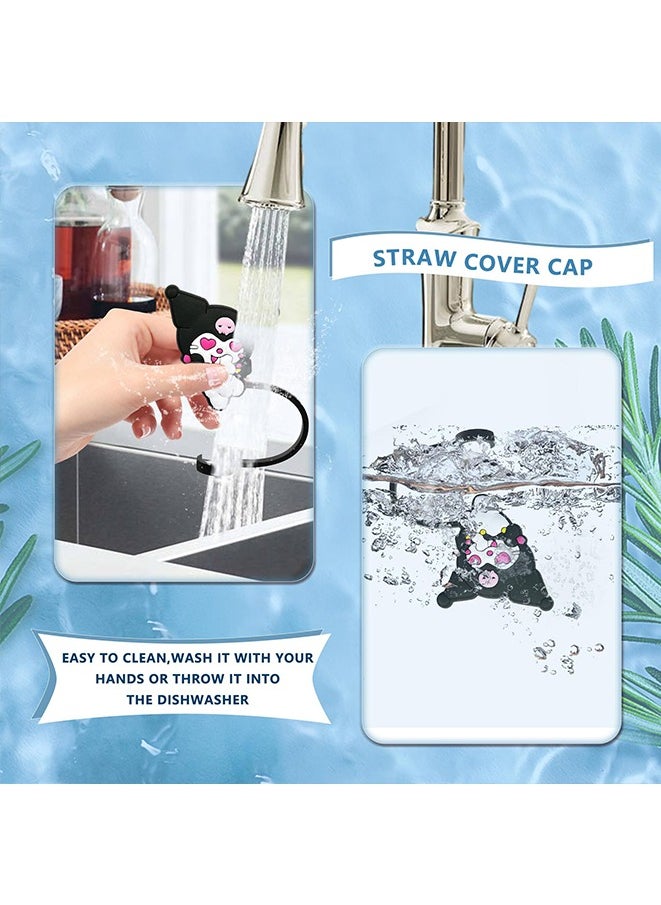 Generic - Sanrio series straw cap Kuromi Melody dust plug 0.4 in/10mm cartoon creative straw cover for Stanley Cup, Straw Topper Compatible with 30&40 Oz Tumbler - Image 1