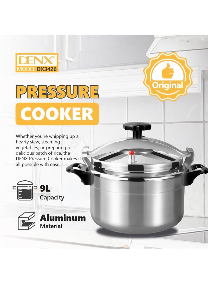 Denx Pressure Cooker 9 L , Made of high quality aluminum, ensures durability and safety. - Image 4