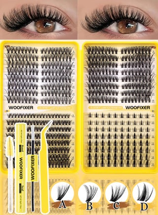 528 Pcs Lash Clusters, Lash Adhesive Glue & Lash Tweezer Set Eyelash Extensions Wispy False Eyelashes Lash Clusters DIY Eyelash Extensions Individual False Eyelashes for Women - view 4